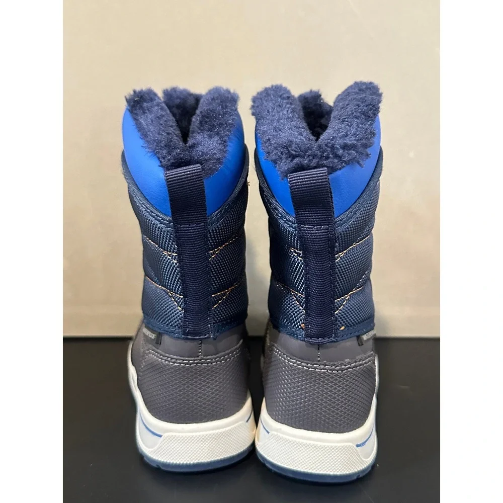 Wonder Nation Boys Waterproof Snow Boots‎ Navy Blue Grey Orange Size 6